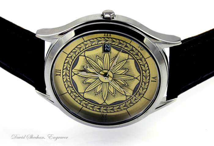 engraved watch dial