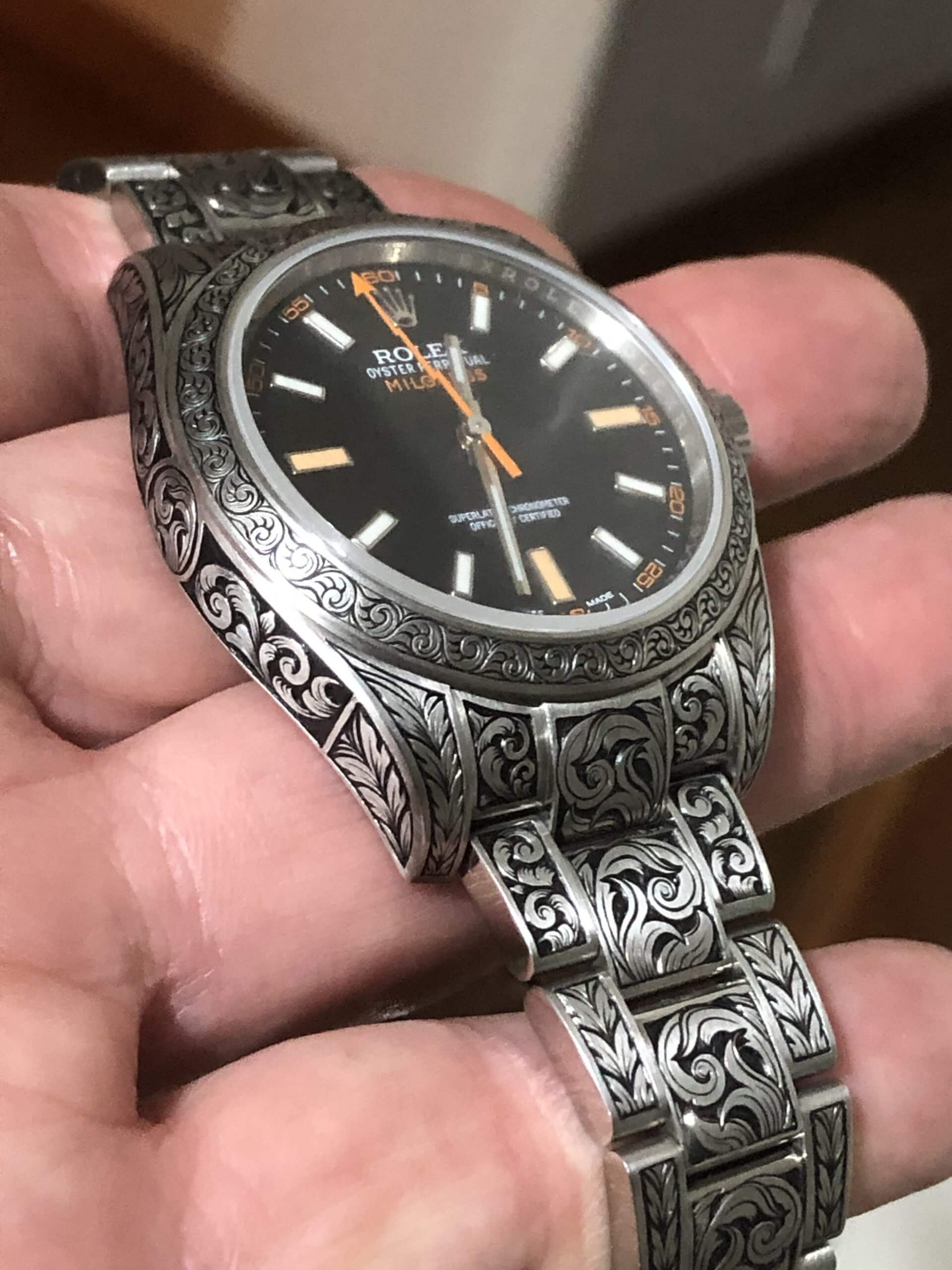 hand engraved rolex